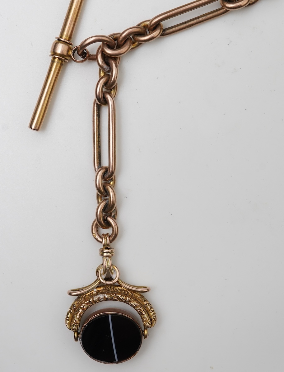 A Victorian gold chain and fob seal